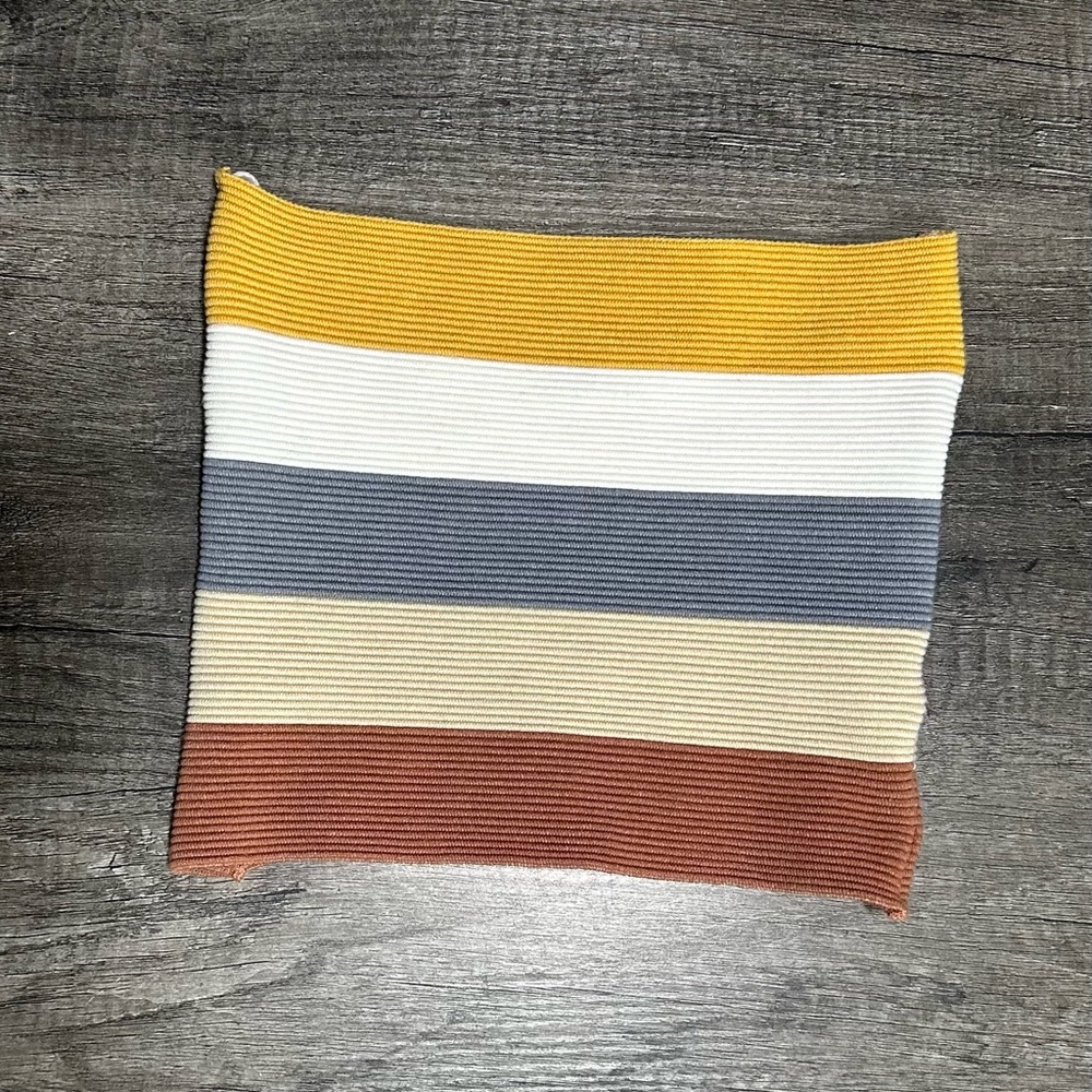 Windsor Striped Ribbed Tube Top in Mustard, White, Gray, Cream, Rust